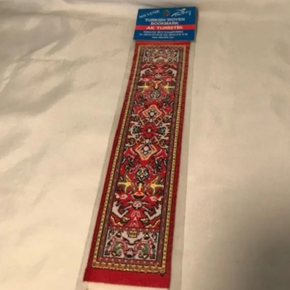 Vintage Turkish Woven Carpet Souvenir Bookmark Red
